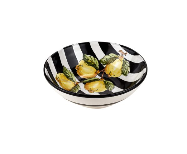 "Capri" Pasta Bowl/Soup Plate Black & White