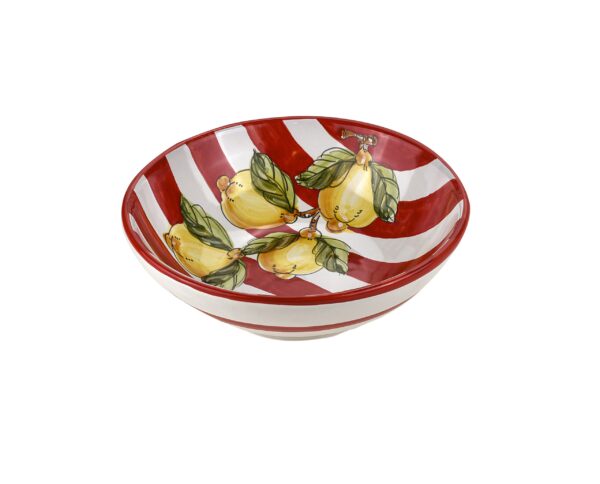 "Capri" Pasta Bowl/Soup Plate Red & White